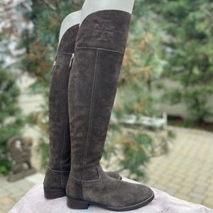 Tory Burch Suede Tall Boots Brown 8.5